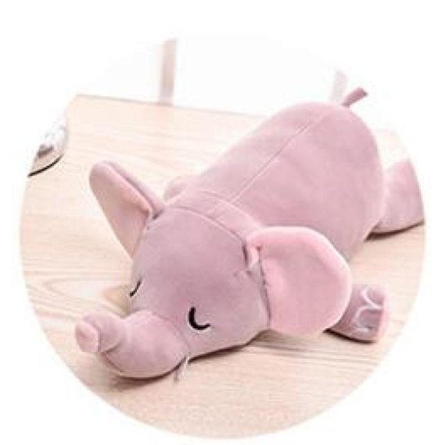 Sleepy Pink Elephant Pillow Plush