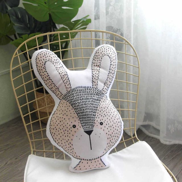 Sketchy Bunny Cushion Plush