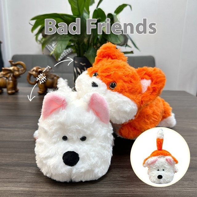 Bad Friends Flip Dog & Fox Plush 18cm