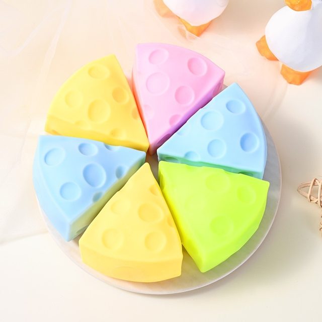 Pastel Rainbow Cheese Wedge Squishy