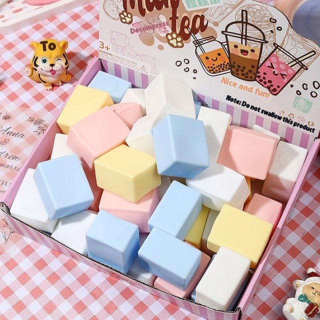 Milk Tea Tofu Cube Squishies