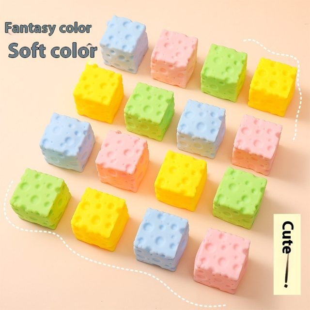 Squishy Swiss Cheese Cube Squishies