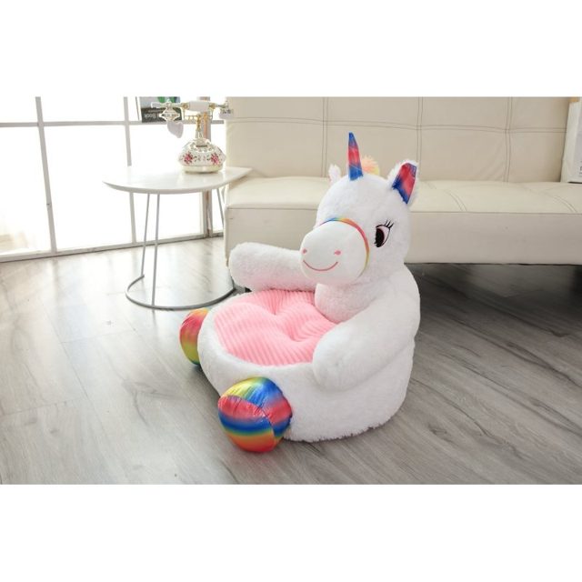 Rainbow Unicorn Kids' Plush Sofa Chair