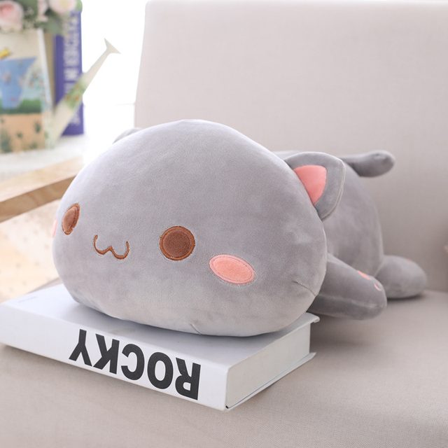 Sleepy Lying Kitty Pillow Plush