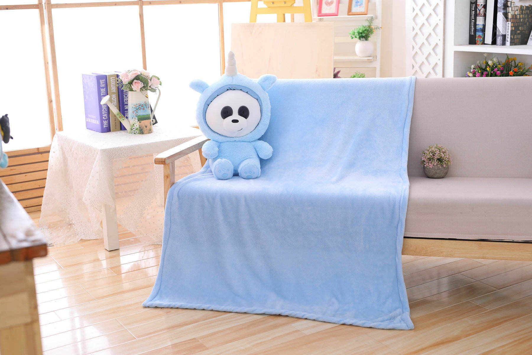 Panda in a Unicorn Onesie Plush + Blanket โ photo 2