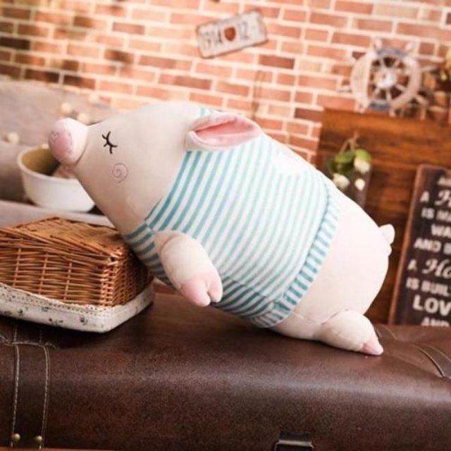 Chubby Pig in a Striped Tee