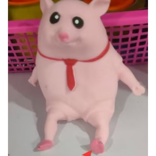 Pink Piggy in a Red Tie Squishy โ photo 3