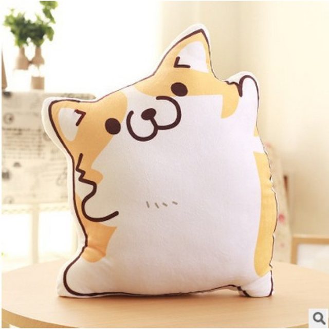 Sleepy Corgi Face Pillow Plush