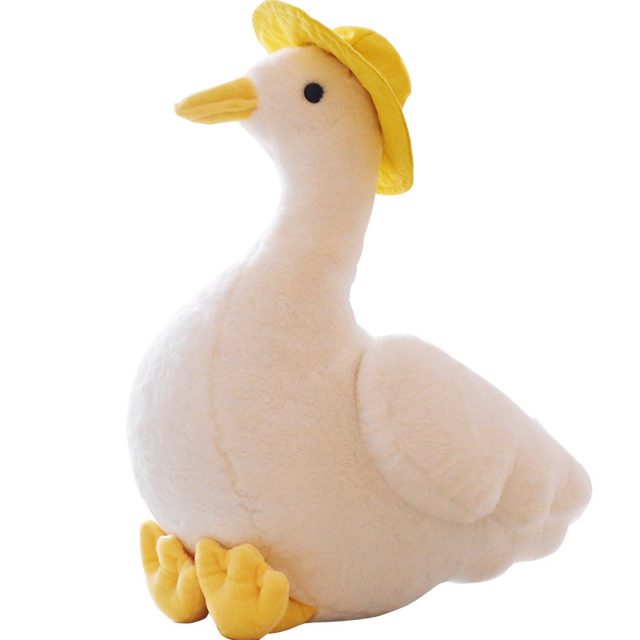 Sunhat Duck Plush, Plain White, 30cm