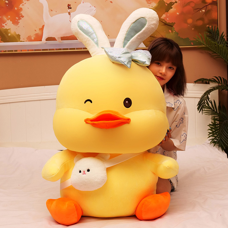 Cute Rabbit Ear Duck Plush