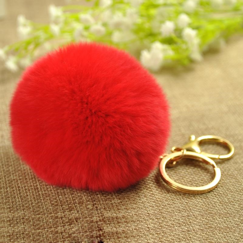 Cute Rex Rabbit Fur Keychain — photo 2
