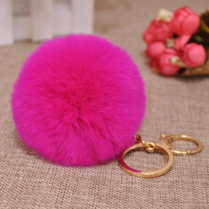 Cute Rex Rabbit Fur Keychain