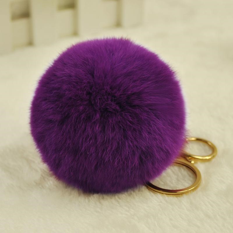 Cute Rex Rabbit Fur Keychain — photo 5