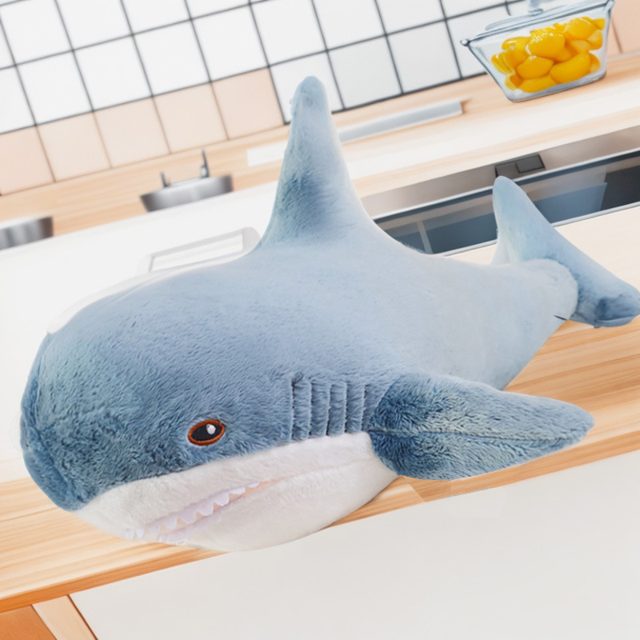 Blue Shark Plush Pillow