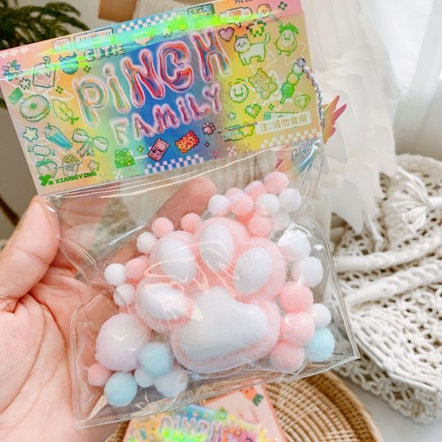 Squishy Pink Kitty Paw Pouch