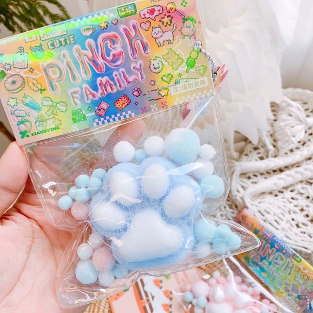 Squishy Blue Kitty Paw Pouch