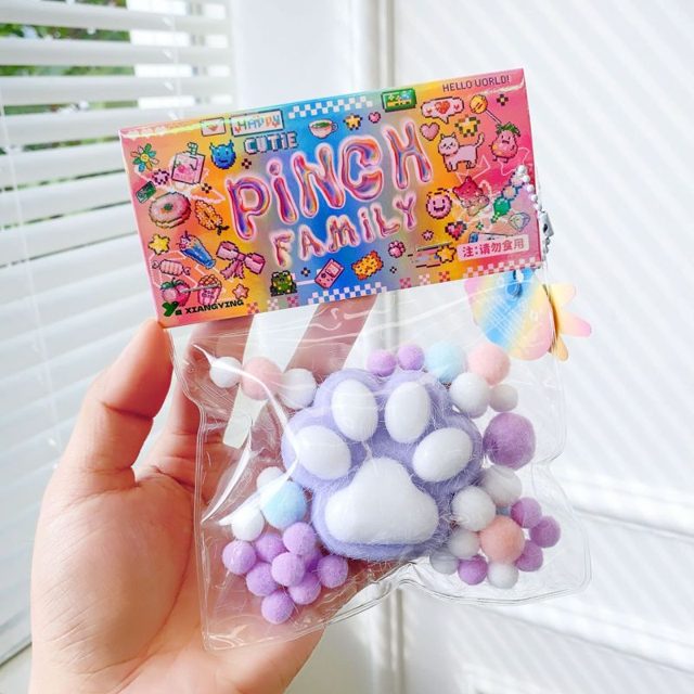 Squishy Purple Kitty Paw Pouch