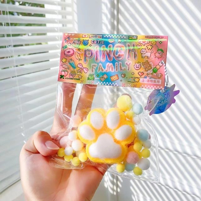 Squishy Yellow Kitty Paw Pouch