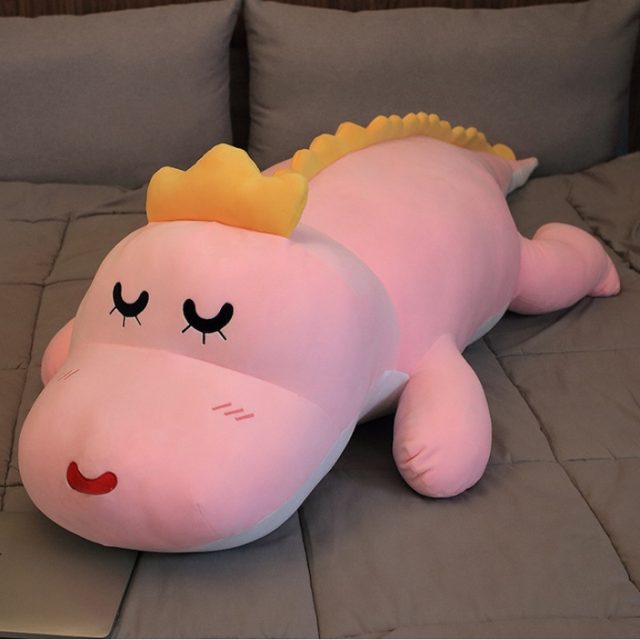 Sleepy Pink Dino Cuddle Pillow โ photo 3