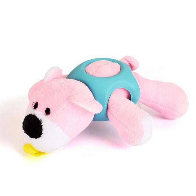 Squeaky Pink Puppy Plush Chew Toy