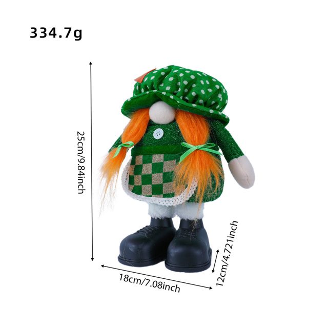 Stretchy-Legs Leprechaun Gnome Plush (Girl)