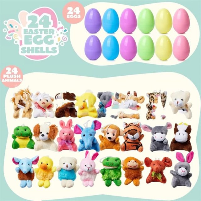 Easter Egg Surprise Plush Animals (24 Pack)