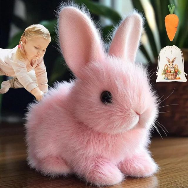 Cotton-Candy Pink Fluffball Bunny