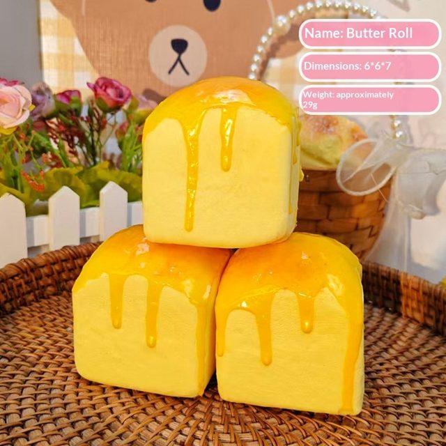 Dripping Butter Toast Roll Squishy