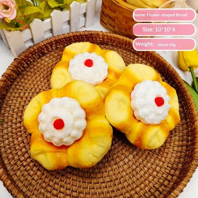 Cream Flower Bread Squishy