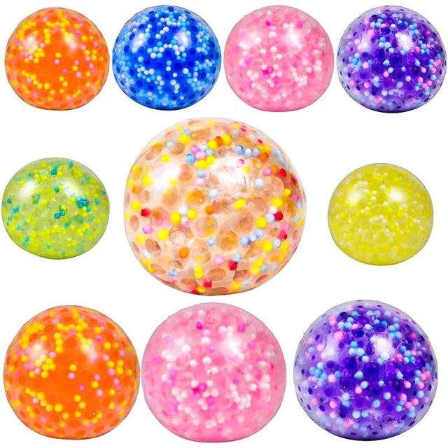 Rainbow Bubble Bead Squeeze Ball