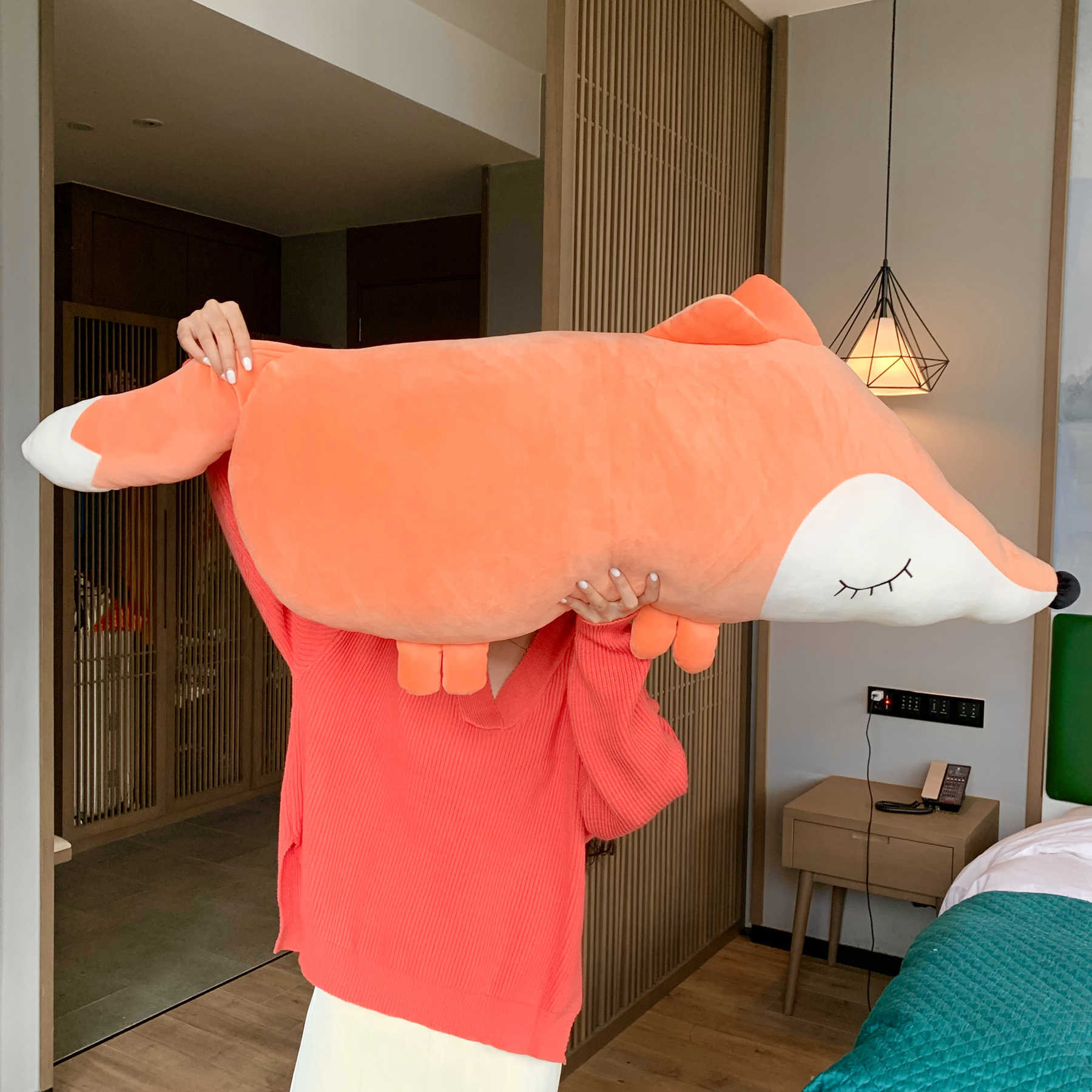 Giant Sleepy Fox Body Pillow