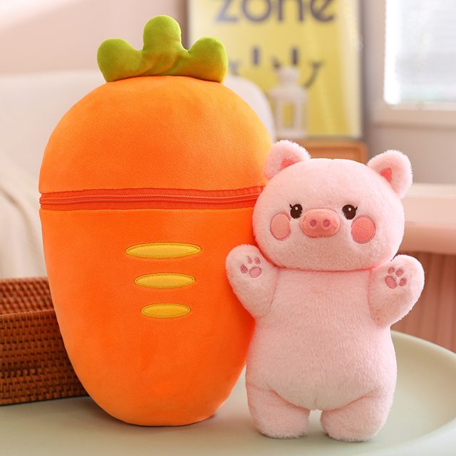 Peekaboo Piglet Carrot Pocket Plush โ photo 3