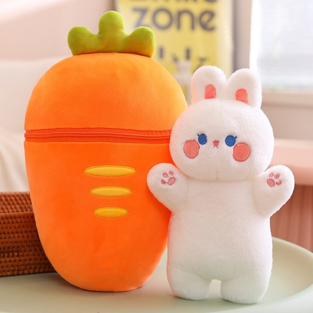 Peekaboo Bunny Carrot Pocket Plush โ photo 2