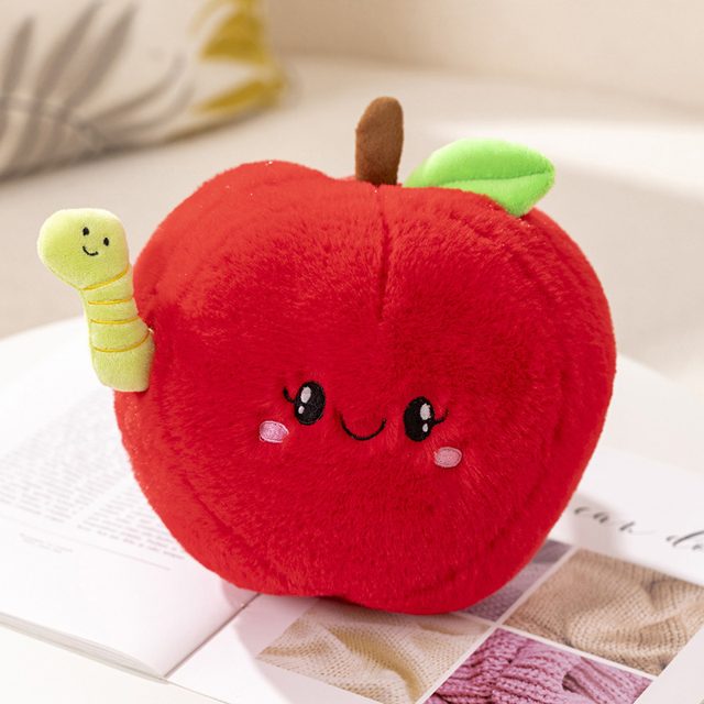 Happy Apple Plush With Worm Buddy