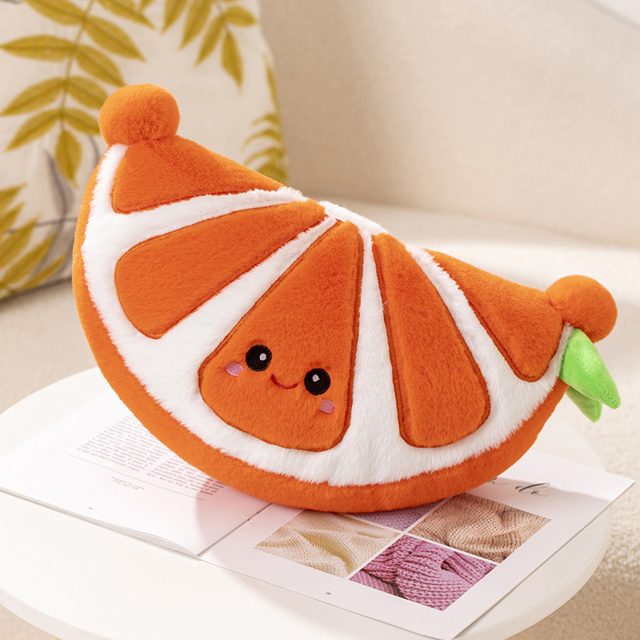 Juicy Orange Slice Pillow Plush