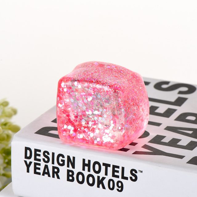 Pink Glitter Ice Cube Squishy — photo 2