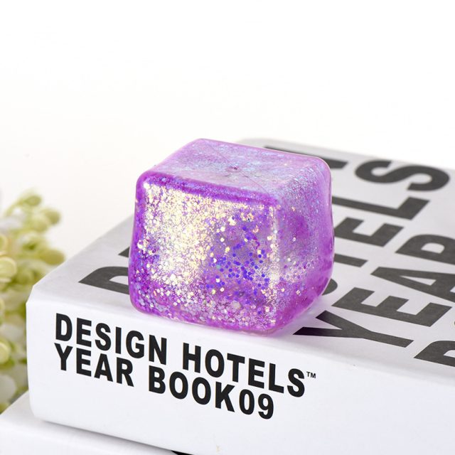 Pink Glitter Ice Cube Squishy — photo 3