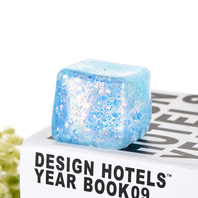 Pink Glitter Ice Cube Squishy — photo 4