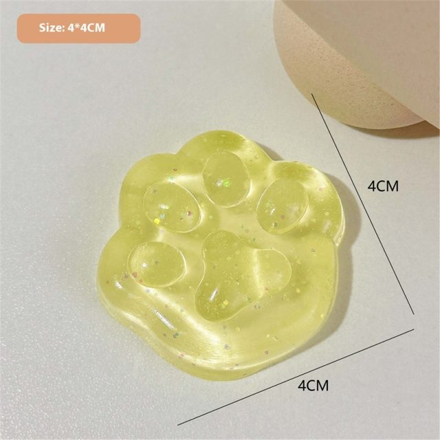 Lemon Glitter Cat Paw Squishy
