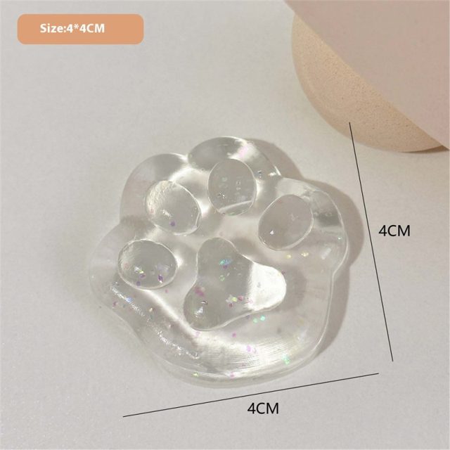 Crystal Clear Glitter Cat Paw Squishy
