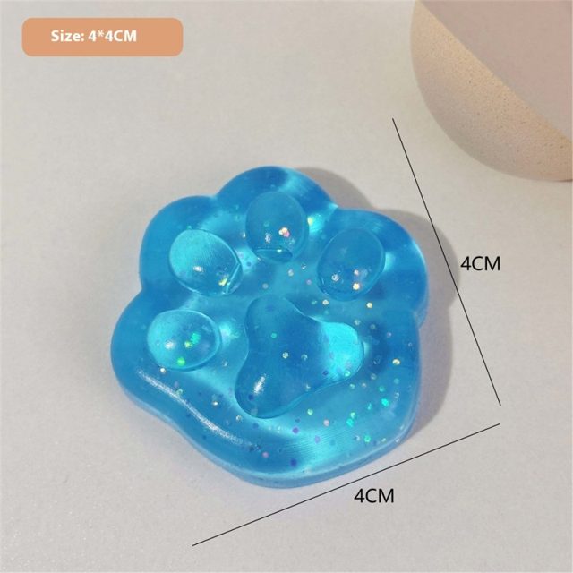Ocean Glitter Cat Paw Squishy