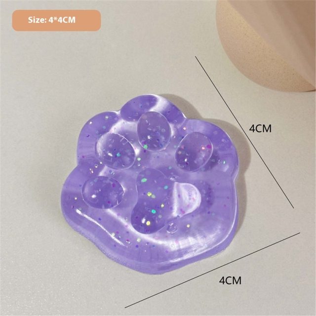 Grape Glitter Cat Paw Squishy