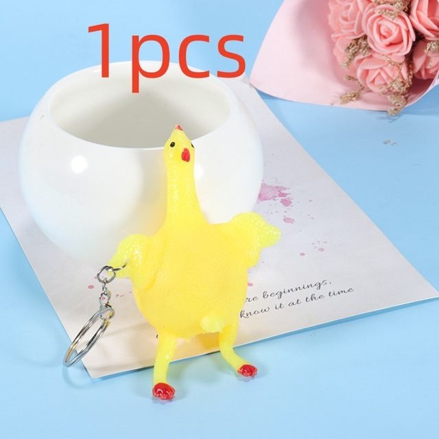 Egg-Laying Chicken Keychain