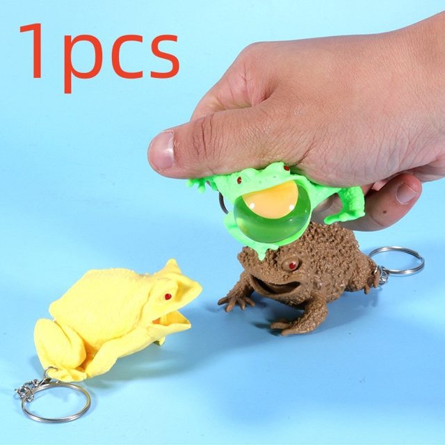 Yolk-Spitting Frog Keychain