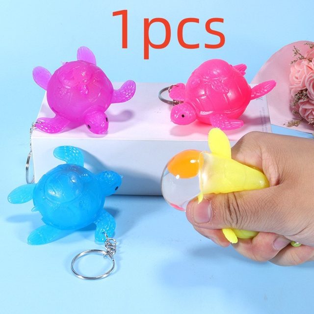 Bead-Filled Turtle Keychain