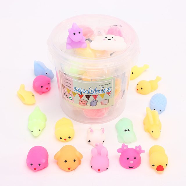 Glow-in-the-Dark Mochi Animal Tub (12-Pack)