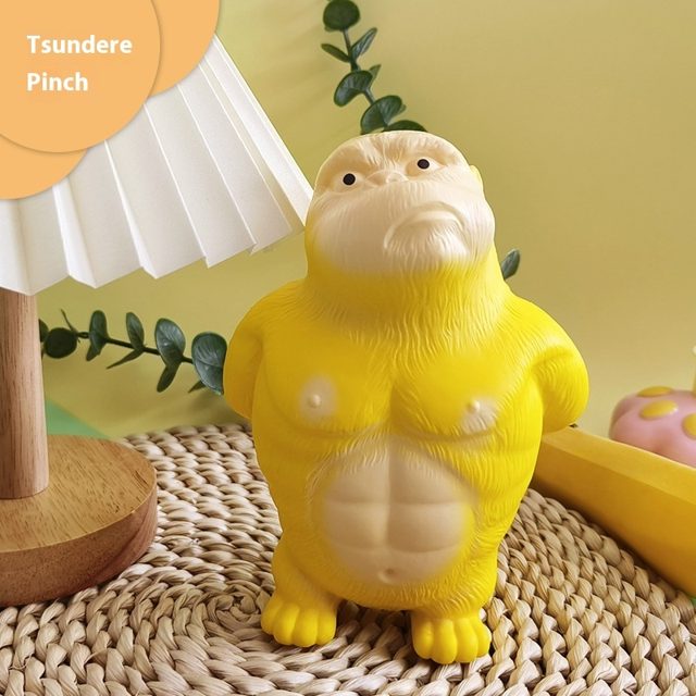 Grumpy Yellow Gorilla Squeeze Toy โ photo 2