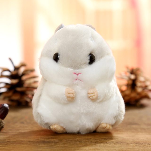 Chubby Hamster Keychain (Dove Grey)
