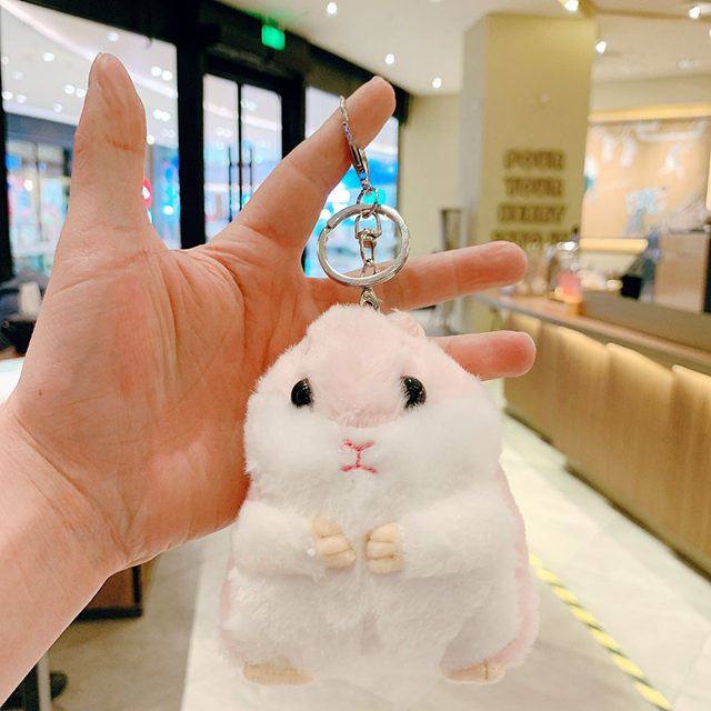 Chubby Hamster Keychain (Blush Pink)