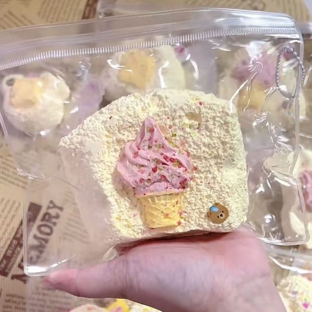 Mini Strawberry Cone Toast Squishy